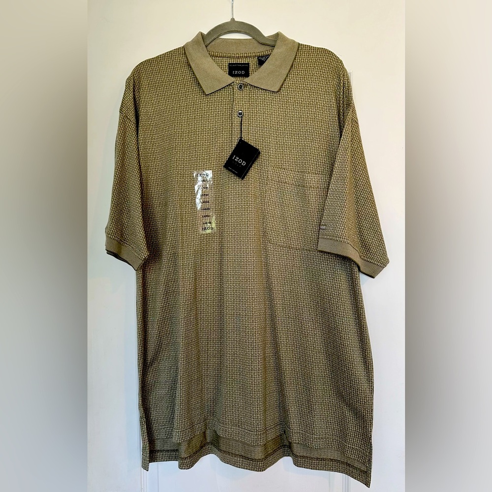 NWT Men’s Izod Golf Polo Shirt, size Large, Green